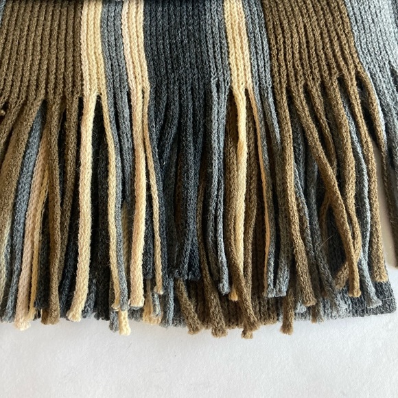 New Joseph Abboud Grey Brown Beige 100% Acrylic Knit Scarf and Hat - Picture 6 of 7